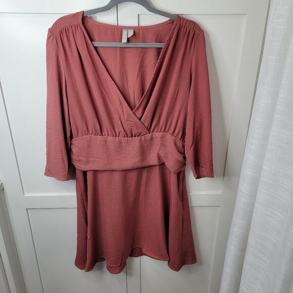 ASOS Mini Wrap Dress With Ruched Waist Size 12 - Picture 2 of 7